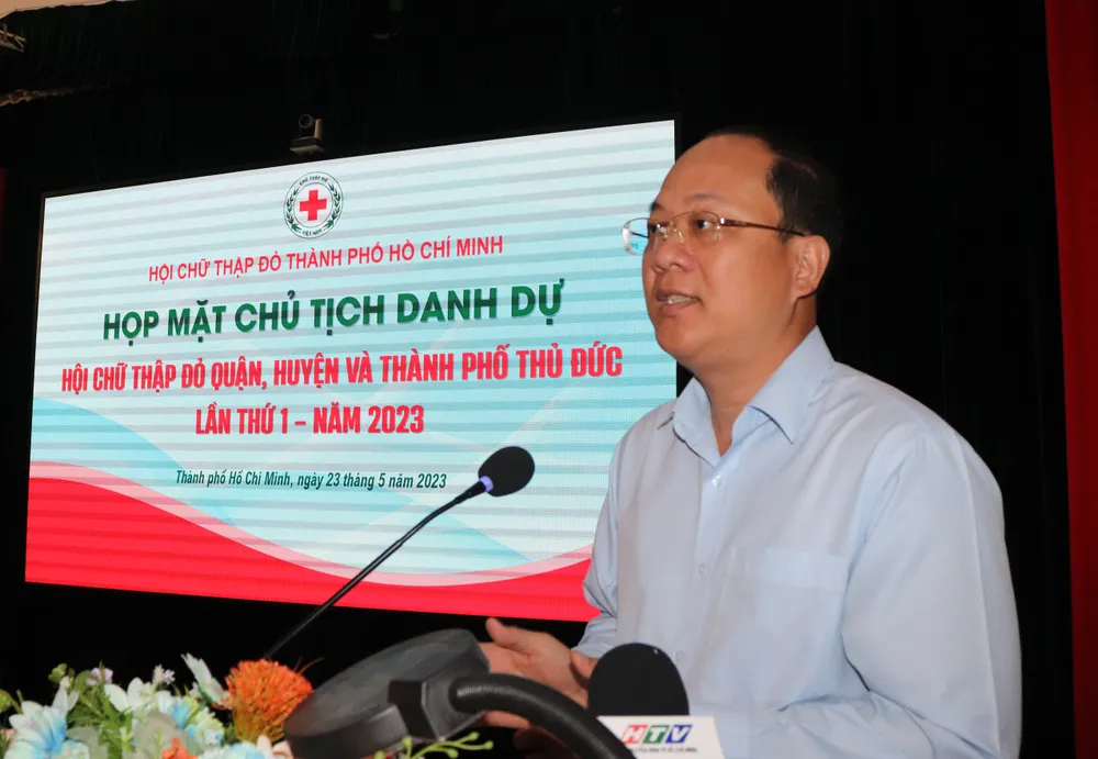 Phó Bí thư Thành ủy TPHCM Nguyễn Hồ Hải phát biểu tại buổi gặp mặt