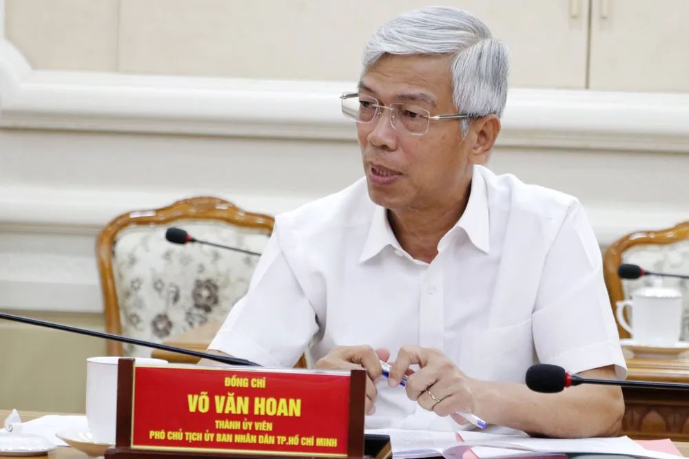 Phó Chủ tịch UBND TPHCM Võ Văn Hoan phát biểu tại buổi làm việc. Ảnh-NGÔ BÌNH.jpg