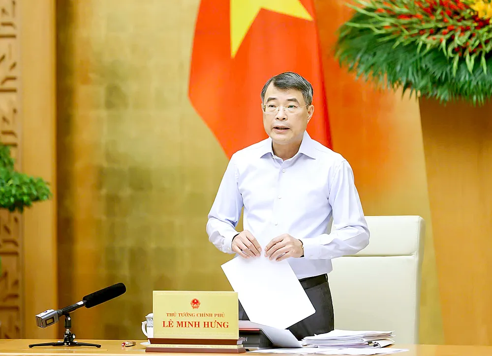 Thủ tướng Lê Minh Hưng phát biểu tại phiên họp, chiều 3-9. ẢNH: VIẾT CHUNG