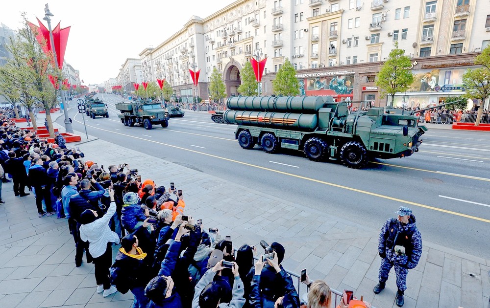 俄罗斯卫国战争胜利日阅兵彩排。