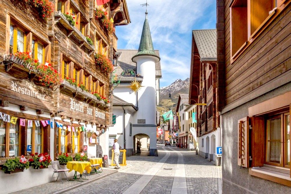 瑞士的滑雪村庄。