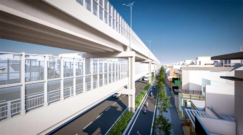 富美2桥项目双层道路效果图。