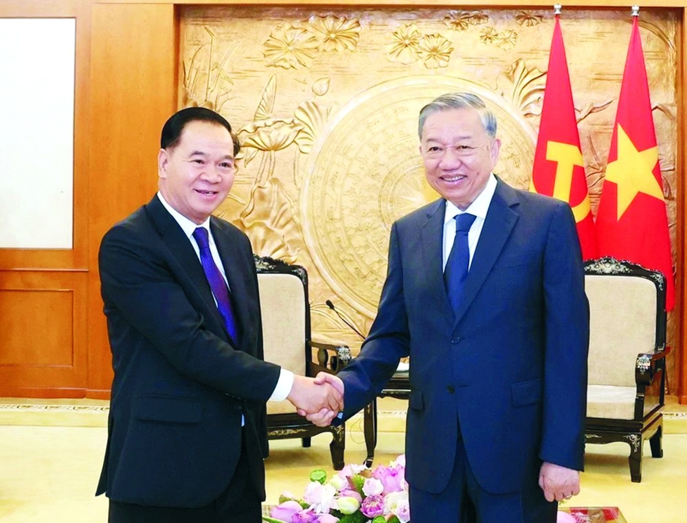 苏林总书记接见老挝党中央办公厅主任