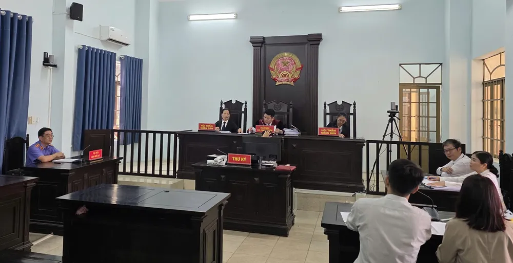 Phiên xét xử vụ kiện dân sự công ích đầu tiên tại TPHCM. Ảnh: SONG MAI