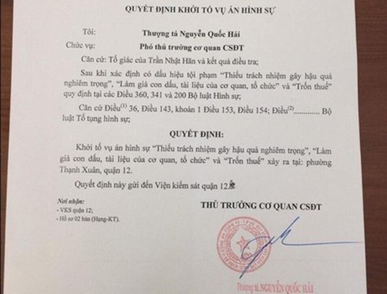 Khởi tố, bắt tạm giam một cán bộ “tiếp tay” cho việc trốn thuế trong phân lô bán nền tại quận 12 ảnh 2