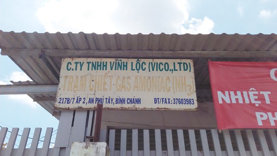 Bể đường ống khí Amoniac (NH3) ở trạm chiết gas vùng ven TPHCM ảnh 1