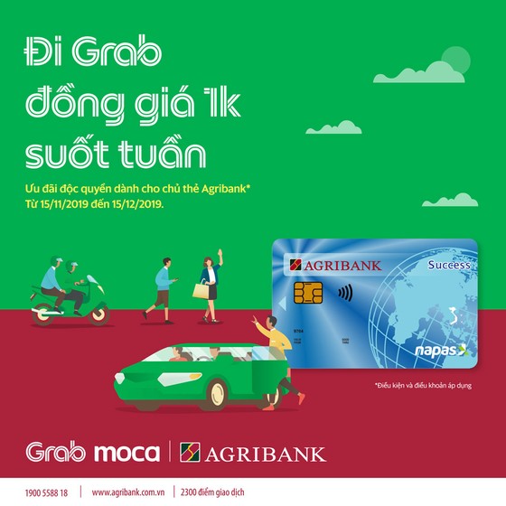 Cùng thẻ Agribank đi Grab 1k suốt tuần ảnh 1