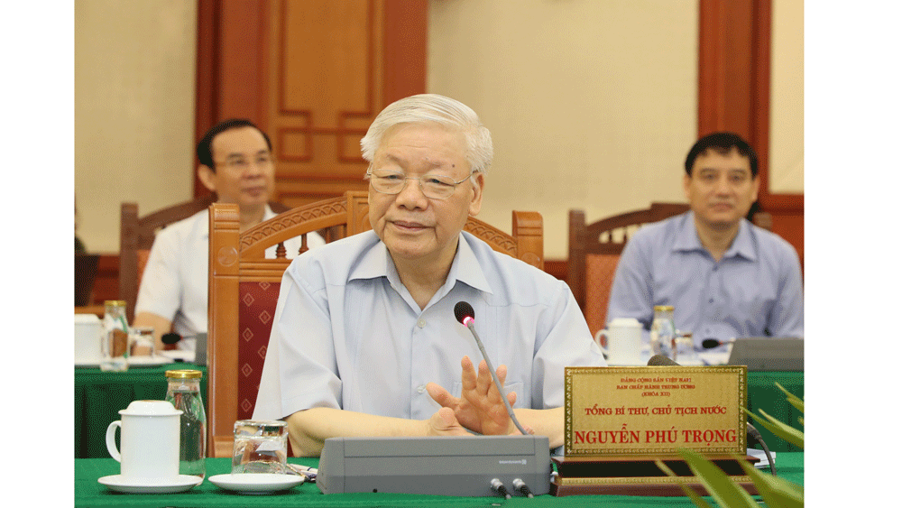 Tập thể Bộ Chính trị làm việc với tập thể Ban Thường vụ Thành ủy TPHCM ảnh 1