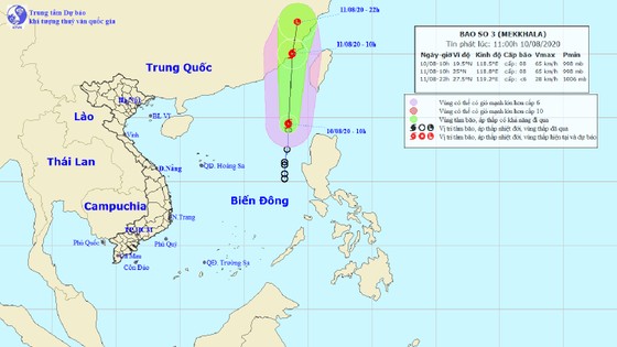 Áp thấp nhiệt đới đã mạnh lên thành cơn bão số 3, có tên quốc tế là Mekkhala ảnh 1