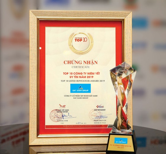 Đất Xanh đạt giải Top 10 công ty niêm yết uy tín năm 2019 ảnh 3
