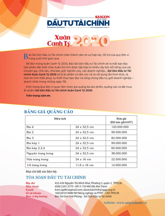 Bảng giá quảng cáo báo Xuân Canh Tý 2020 ảnh 1