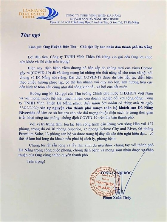 Đà Nẵng: Doanh nghiệp tự nguyện giao khách sạn làm khu cách ly phòng chống dịch Covid-19 ảnh 3