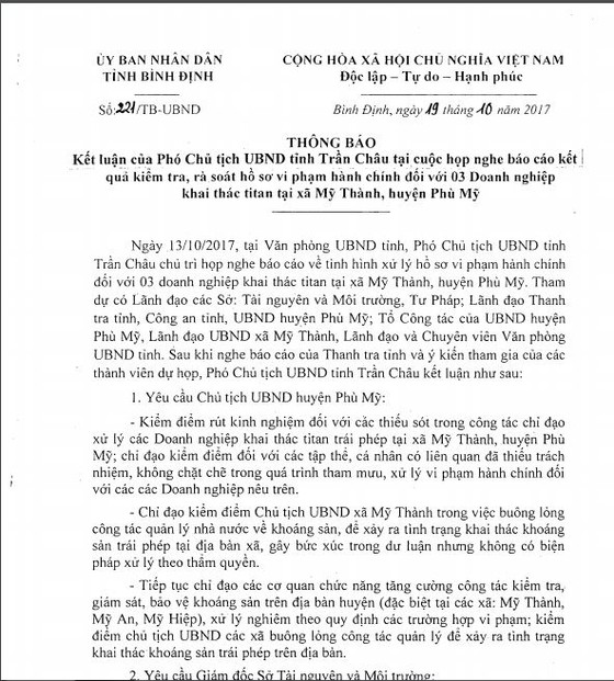 Kiểm điểm Phó giám đốc Sở TN-MT, Chủ tịch xã để DN moi rút titan trái phép ảnh 3
