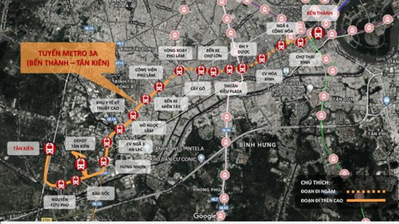 TPHCM đề xuất xây dựng tuyến đường sắt đô thị số 3A (Bến Thành - Tân Kiên) ảnh 1