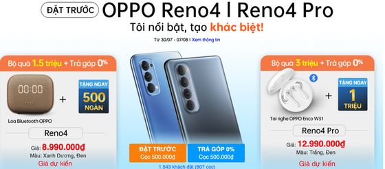 OPPO Reno4 và Reno4 Pro ghi nhận hơn 2.500 khách hàng đặt cọc đầu tiên ảnh 1