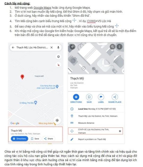 Định vị, dẫn đường bằng mã cộng của Google Map để cứu hộ ảnh 1