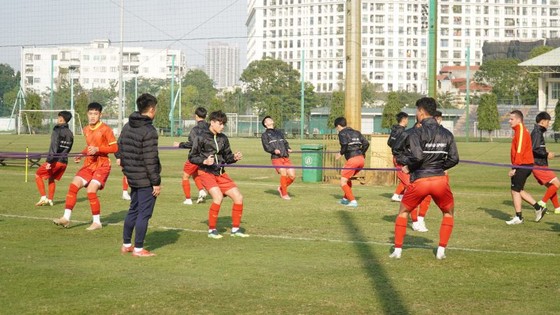 Đội U20 Việt Nam trên sân tập ngày 28-1