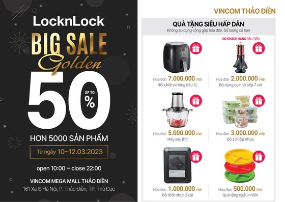 LocknLock khuyến mại lớn với hơn 5.000 sản phẩm tại Vincom Mega Mall Thảo Điền 