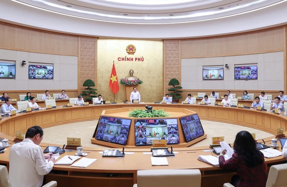 Thủ tướng Phạm Minh Chính chủ trì họp Chính phủ. ẢNH: VIẾT CHUNG