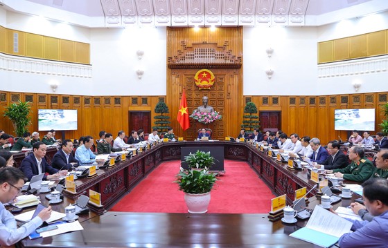 Thủ tướng Phạm Minh Chính chủ trì Phiên họp thứ nhất Ban Chỉ đạo Phòng thủ dân sự quốc gia. Ảnh: VIẾT CHUNG