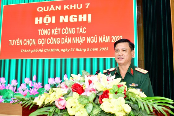 Trung tướng Nguyễn Trường Thắng phát biểu kết luận hội nghị