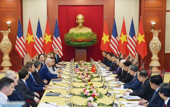 Tổng Bí thư Nguyễn Phú Trọng và Tổng thống Joe Biden hội đàm chiều 10-9. Ảnh: VIẾT CHUNG ảnh 3