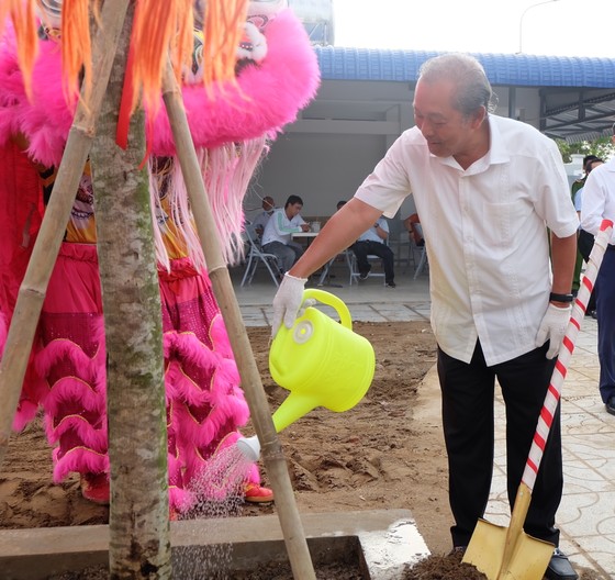 Bí thư Thành ủy TPHCM trồng cây xanh tại Sân vận động quận 7 ảnh 1