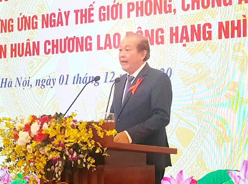 Phó Thủ tướng Thường trực Chính phủ Trương Hòa Bình dự và phát biểu tại hội nghị. Ảnh: VGP