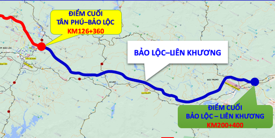 Sơ đồ hướng tuyến cao tốc Bảo Lộc - Liên Khương ảnh 1