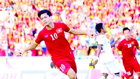 Công Phượng trong màu áo đội tuyển U.22 Việt Nam  tại SEA Games 29                              Ảnh: NHẬT ANH