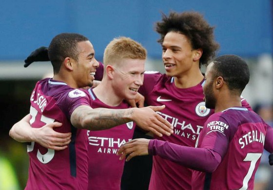 Các ngôi sao của Man.City đã có bước chạy đà hoàn hảo trước thềm trận đối đầu Liverpool. Ảnh: Getty Images    