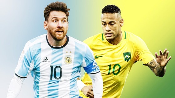 Messi và Neymar đã có hành động đẹp trước World Cup 2018. Ảnh Sky Sports.