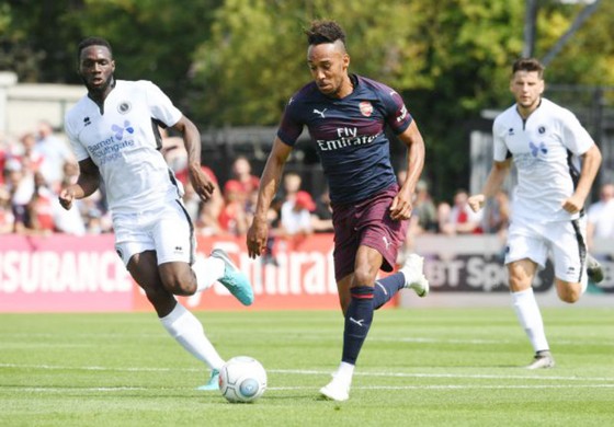 Pierre Emerick Aubameyang ghi 3 bàn cho Arsenal, hứa hẹn sẽ là chân sút nguy hiểm nhất mùa giải mới. Ảnh: Getty Images
