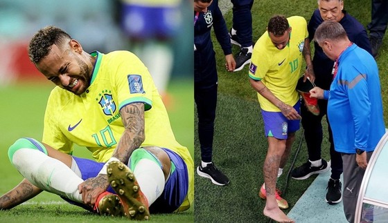 Neymar bị tổn thương dây chằng mắt cá chân phải, nguy cơ chia tay World Cup càng cao.