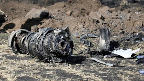  Động cơ máy bay tại hiện trường vụ rơi máy bay Ethiopian Airlines gần Bishoftu ngày 10-3. Ảnh: REUTERS
