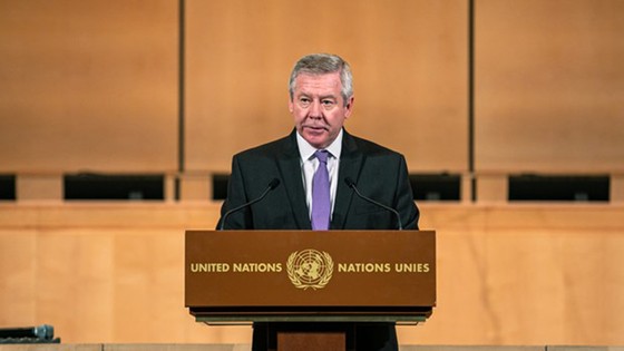 Đại diện thường trực của Nga tại cơ quan Liên hợp quốc ở Geneva (Thụy Sĩ), Đại sứ Gennady Gatilov. Nguồn: AP
