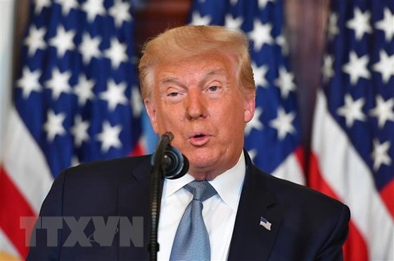 Tổng thống Mỹ Donald Trump phát biểu tại Nhà Trắng ở Washington, DC, Mỹ, ngày 18/8/2020. (Nguồn: AFP/TTXVN)