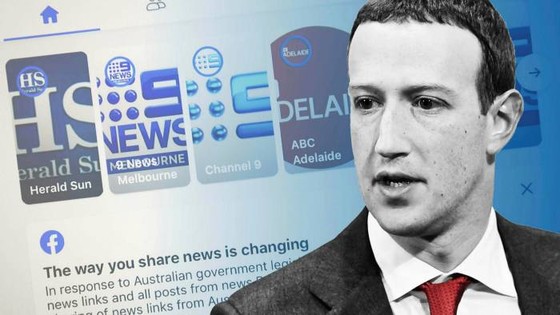 Mark Zuckerberg của Facebook đã tổ chức các cuộc họp với các quan chức Australia vào tháng trước trước. © FT Montage