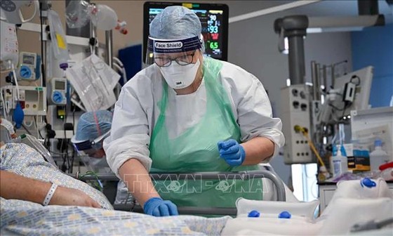 Điều trị cho bệnh nhân COVID-19 tại bệnh viện Hoàng gia Papworth, Anh. Ảnh: Getty Images/TTXVN
