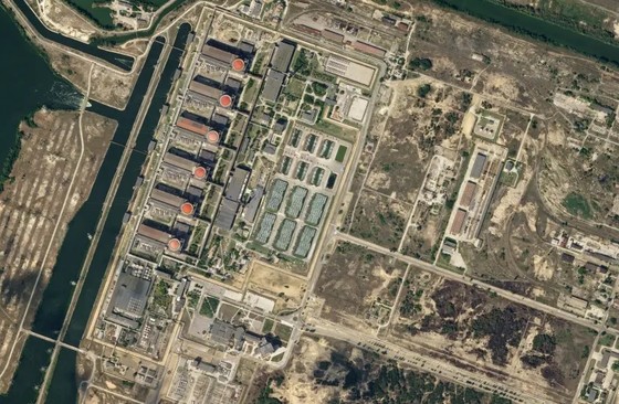 Quang cảnh nhà máy điện hạt nhân Zaporizhzhia, ở Zaporizhzhia, Ukraine, ngày 13/8/2022. (Planet Labs PBC / Handout via REUTERS)