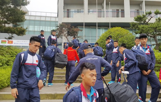 U20 Việt Nam đã được Ban tổ chức đưa về nghỉ ngơi tại Trung tâm thể thao Mokpo. Ảnh: VFF