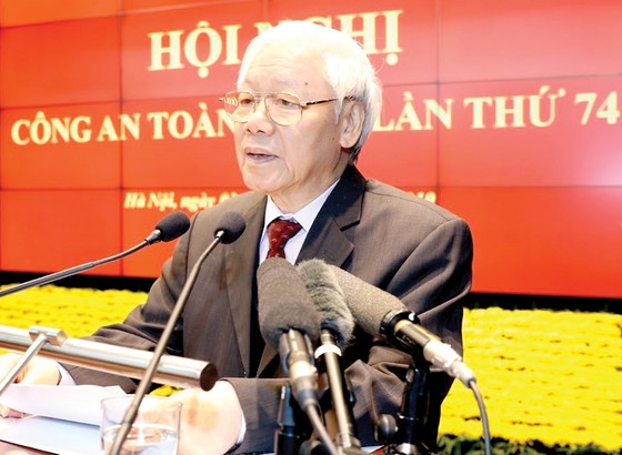 Tổng Bí thư, Chủ tịch nước Nguyễn Phú Trọng phát biểu tại Hội nghị. Ảnh: TTXVN