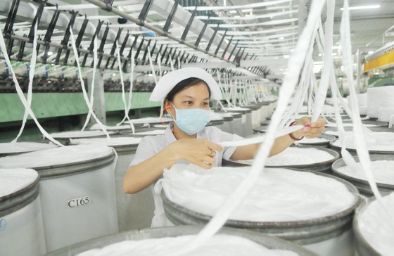 Sơ chế sợi tại Tổng Công ty cổ phần Phong Phú. Ảnh CAO THĂNG