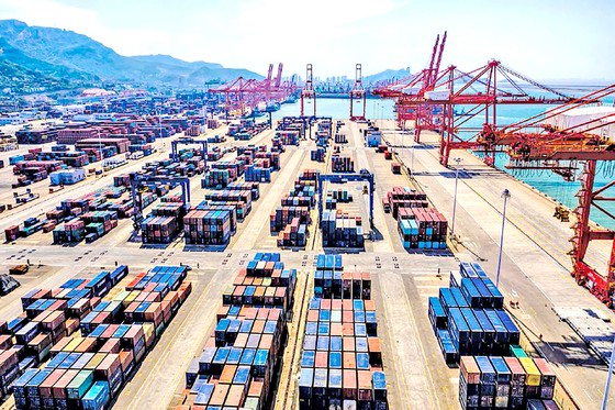 Cảng biển vận chuyển hàng hóa tại Giang Tô, Trung Quốc 