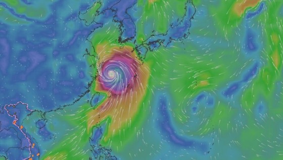 Vị trí siêu bão Hinnamnor lúc 1 giờ ngày 5-9 (giờ Việt Nam). Ảnh: vndms