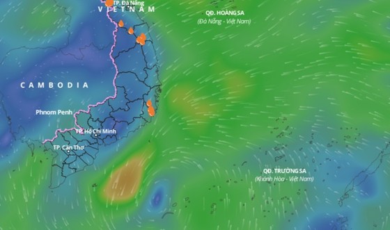 Vùng biển từ Ninh Thuận đến Cà Mau có gió mạnh cấp 6, giật cấp 7-8, sóng biển cao từ 2-3,5m, biển động. Ảnh: VNDMS