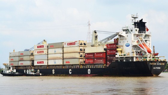 Tàu container của Công ty CP Vận tải biển Việt Nam (Vosco) rời cảng Hải Phòng. Ảnh: BÍCH QUYÊN ảnh 1