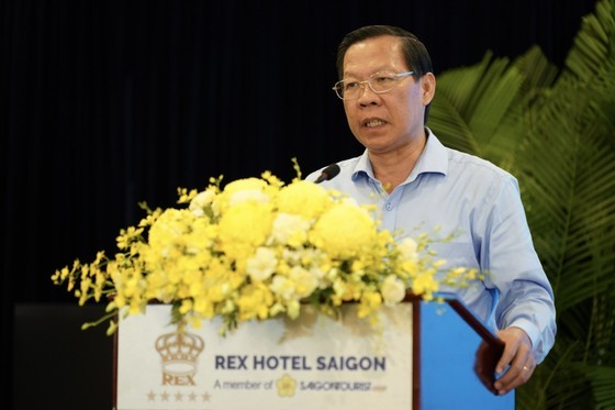 Ông Phan Văn Mãi, Ủy viên Trung ương Đảng, Phó Bí thư Thường trực Thành ủy, Chủ tịch UBND TPHCM, phát biểu tại hội thảo. ảnh 2