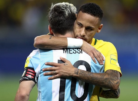 Neymar và Messi trong màu áo đội tuyển