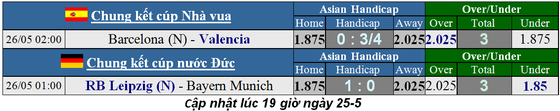Lịch thi đấu trận chung kết Cúp Nhà Vua và Cúp nước Đức ngày 26-5 (Mới cập nhật) ảnh 1